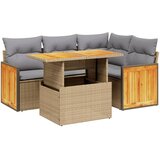  5-dijelni vrtni set sofa s jastucima bež od poliratana | shoptok.hr