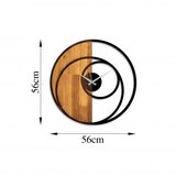 WALLXPERT Circle Zidni sat, 56x3x56 cm, Braon-crni | Eponuda.ba