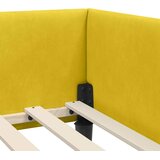  Kutni okvir kreveta s uzglavljem Žuta 90 cm x 200 cm Baršun | shoptok.hr