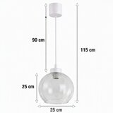 Brilagi LED luster na sajli RETRO GLASS 1xE27/60W/230V Ø 25 cm bela/prozirna | Eponuda.com