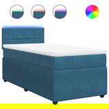 Maison Chic Box spring postelja - Vzmetna postelja z vzmetnico modra 80x200 cm žamet SL17358, (21883652) | Shoptok.si