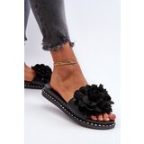 Boto FK1 Women's Sandals Decorated with Flowers Black Cellanen | Shoptok.si
