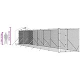 Vanjski kavez za pse s krovom srebrni 2x14x2,5m pocinčani čelik | Shoptok.si