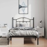  Metalni okvir za krevet s uzglavljem crni 100x200 cm | shoptok.hr