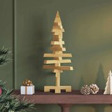 vidaXL Leseno božično drevo z stojalom Rjava 60 cm Trdna borovina | Shoptok.si