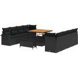  Sjedeća garnitura za vrt 11 kom. Crna Poli ratan 100 x 100 x 71 cm | Shoptok.si
