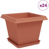  Saksije za biljke 24 pcs Crvena cigla 33 x 33 x 26 cm Plastika | shoptok.hr