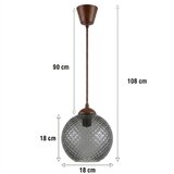 Brilagi LED luster na sajli R GLASS 1xE27/60W/230V Ø 18 cm braon/zadimljeno siva | Eponuda.com