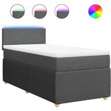  Krevet s oprugama i madracem tamnosivi 90x200 cm od tkanine | shoptok.hr