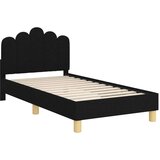  Okvir kreveta za malu djecu s naslonom Crna 80 x 160 cm tkanina | shoptok.hr