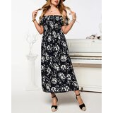Resti Black women's midi dress with floral pattern - Clothing | Shoptok.si