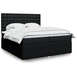 vidaXL Box spring postelja z vzmetnico črn 200x200 cm blago Cene