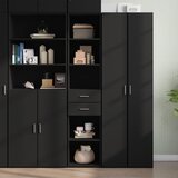 vidaXL Visoka omara črna 40x42,5x185 cm inženirski les Cene
