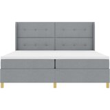 Box Spring Postelja z Blazino Svetlo Siva 200x200 cm Tkanina, (22050276) | Shoptok.si