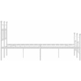  Metalni okvir kreveta uzglavlje i podnožje bijeli 150 x 200 cm | shoptok.hr