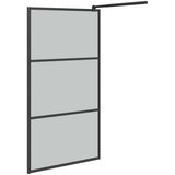 Pregrada za tuširanje 115 x 195 cm s tamnim staklom ESG crna | Eponuda.ba