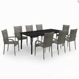  9-dijelni vrtni blagovaonski set sivo-crni | shoptok.hr