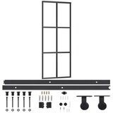vidaXL Klizna vrata s priborom ESG staklo i aluminij 76 x 205 cm | shoptok.hr