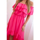Kesi Włoski Women's off-the-shoulder dress with a longer back pink | Shoptok.si