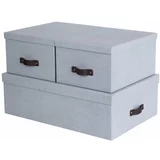 Bigso Box of Sweden Svetlo sive kartonaste škatle s pokrovom za shranjevanje v kompletu 3 ks 31x47x15 cm Inge –