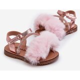 Boto Pink Joratia Children's Patent Sandals with Bow on Velcro | Shoptok.si