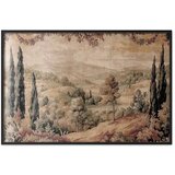  Plakat - Mediterranean Landscape - Old Tapestry with a Hill and Lake 40x60 Crni okvir | shoptok.hr