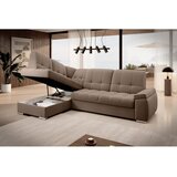 ELTAP Rjava žametna raztegljiva/s prostorom za shranjevanje kotna sedežna garnitura (levi kot/v obliki črke L) Sado – | Shoptok.si