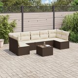  8-dijelni set vrtnih sofa s jastucima smeđi od poliratana | shoptok.hr