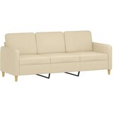 vidaXL Kavč trosed s stolčkom za noge krem 180 cm blago | Shoptok.si