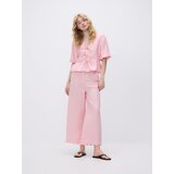 Reserved Hlače s visokim udjelom lana - pastelnoružičasto | shoptok.hr