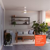 Klarstein SkyBreeze pametni stropni ventilator z lučjo | 132 cm | 27 W | Tihi | LED | les | Shoptok.si