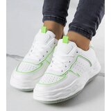 Gemre White sneakers with green inserts Nettie | shoptok.hr