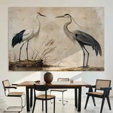  XXL slika - Birds from an old engraving - vintage-style illustration depicting a heron and a crane 260x173 | shoptok.hr