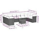  11-dijelni set vrtnih sofa od poliratana s jastucima bež | shoptok.hr
