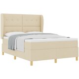 vidaXL Postelja s vzmetnico Krem 140x190 cm Tkanina, (22051432) Cene