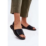 EVENTO Women's Sandals On Flat Heel Eco Leather Black Dereka | Shoptok.si