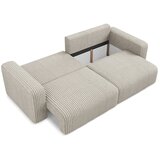 Makamii Bež raztegljiva/s prostorom za shranjevanje sedežna garnitura iz rebrastega žameta 252 cm Kona – | Shoptok.si