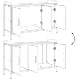  Set ormarića za kupaonicu 4 kom. Crni hrast 40 x 36 x 181 cm - Crni hrast Ormar ispod sudopera (3 vrata) + viseći ormar + kupaon | shoptok.hr