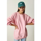 Happiness İstanbul Women's Pink Charcoal Basic Sweatshirt