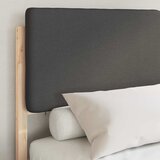 vidaXL Posteljni okvir z oblazinjenim vzglavjem z vzglavjem Temno siva, (5000103795) | Shoptok.si