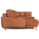 Bonami Selection Oranžna raztegljiva kotna sedežna garnitura iz rebrastega žameta (desni kot/v obliki črke "U") Tori – | Shoptok.si