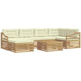 vidaXL Zunanja garnitura za sedenje z blazino 7 pcs Bela in krem, (5000282732) Cene