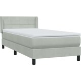 Box Spring krevet s madracem svijetlo sivi 80x210 cm baršun | shoptok.hr
