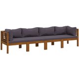 Maison Chic Vrtni kavč - Zunanji kavč štirised z blazinami trden akacijev les, (22043920) Cene