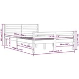  Posteljni okvir medeno rjav iz trdnega lesa 120x190 cm 4FT, (20643620) | Shoptok.si