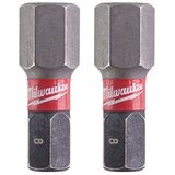 Milwaukee udarni bitsevi hex 8 x 25mm 1/4" 2 kom 4932430898 Cene