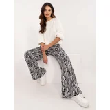 Fashion Hunters White and black wide trousers with a zebra print