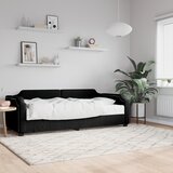  Dnevni krevet s madracem crni 90 x 200 cm od tkanine | shoptok.hr