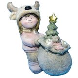  Willy, novogodišnja dekoracija, devojčica i jelka, roze, 28cm ( 770107 ) Cene