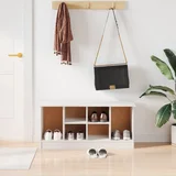 vidaXL Klop za čevlje ALTA bela 100x35x45 cm trdna borovina